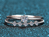 925 Sterling Silver 10 Points Moissanite Couple Rings
