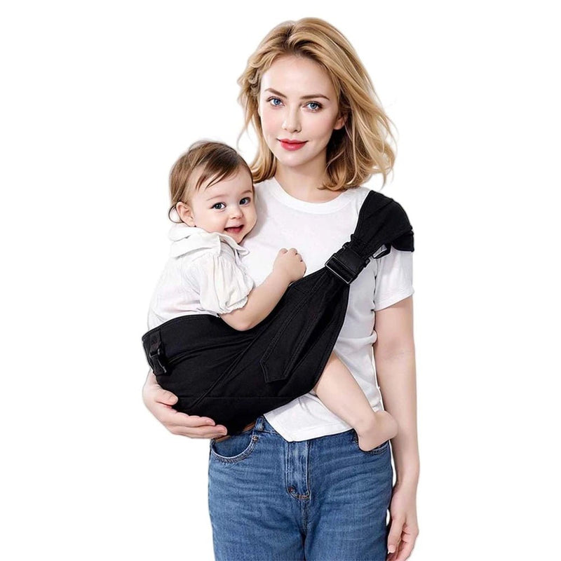 JOYNCLEON Baby Sling Carrier Toddler Carrier Boys Girls Newborn to Toddler Essentials Safety Non-Slip Baby Half Wrapped Sling Hip Carrier Black - Savvyclark
